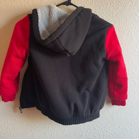 Cozy Red and Black Hooded Jacket - Picture 2 of 3